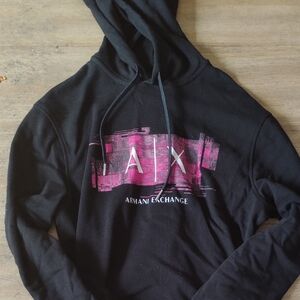 Armani Exchange Black and Pink Graphic Sweater